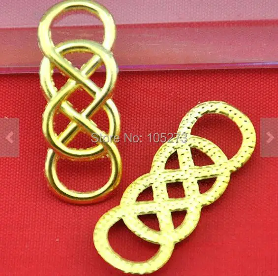 Французский 13X33MM 20 шт позолоченная проволочная сетка двойной Infinity Symbol Charm