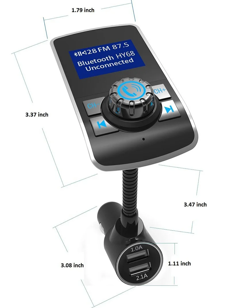 Новый FM передатчик Bluetooth автомобильный комплект беспроводной громкой связи