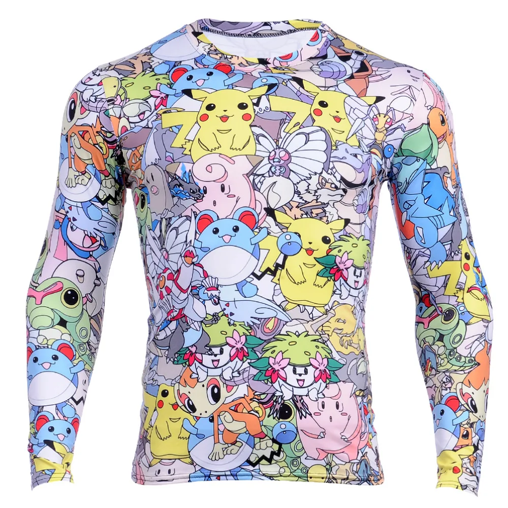 New Unisex t shirt Funny Fartoon Pikachu Men's Christmas shirts Casual Tee Shirts Men Tops Tees Hip Hop Plus size | Мужская одежда