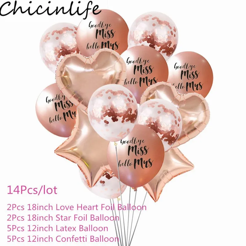 Chicinlife 12 дюймов для свидания Miss Hello Mrs латексные воздушные шары свадьбы девичника