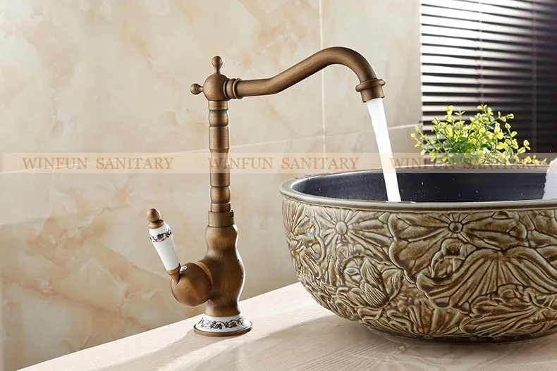 Смеситель для раковины античный смеситель для раковины Grifo Lavabo с одной ручкой и одним отверстием кран для ванной комнаты латунный кран горячей и холодной воды 9210F