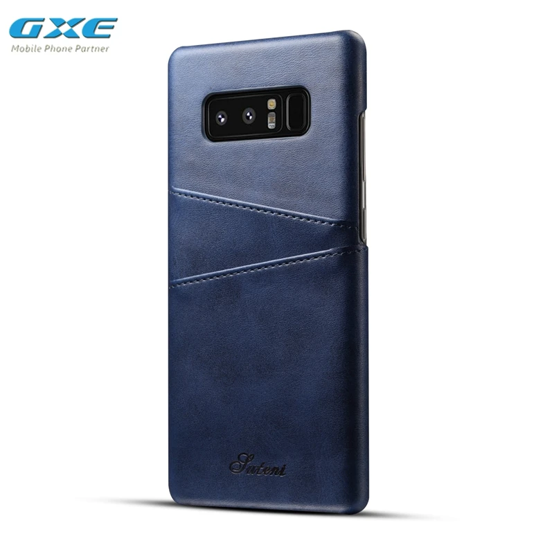 Роскошный чехол из натуральной кожи для samsung Galaxy Note 8 Note 9, Ретро стиль, защитный чехол на заднюю панель, чехол для S9 Plus S8 Note9 - Цвет: Blue