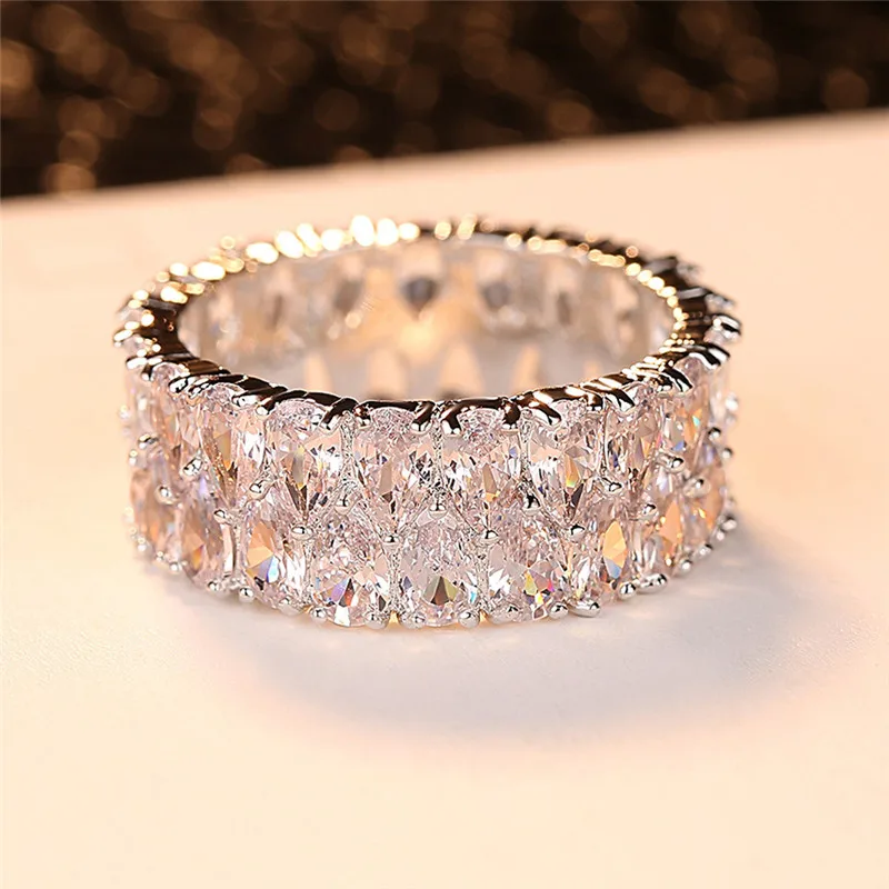 Микро инкрустированные ААА циркониевые кольца для пар блестящие Кристальные с