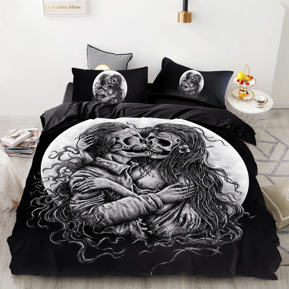 01 luxury Bedding Sets 3D Custom,Duvet Cover Set Queen/King,Quilt/Blanket Cover Set,3 PCS Bed se,dark pirate skull bed linen - Цвет: 01