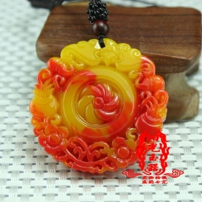 

Exquisite natural JADEST pendant, carved colorful retro Flower Pendant Necklace, men's and women's jewelry gifts