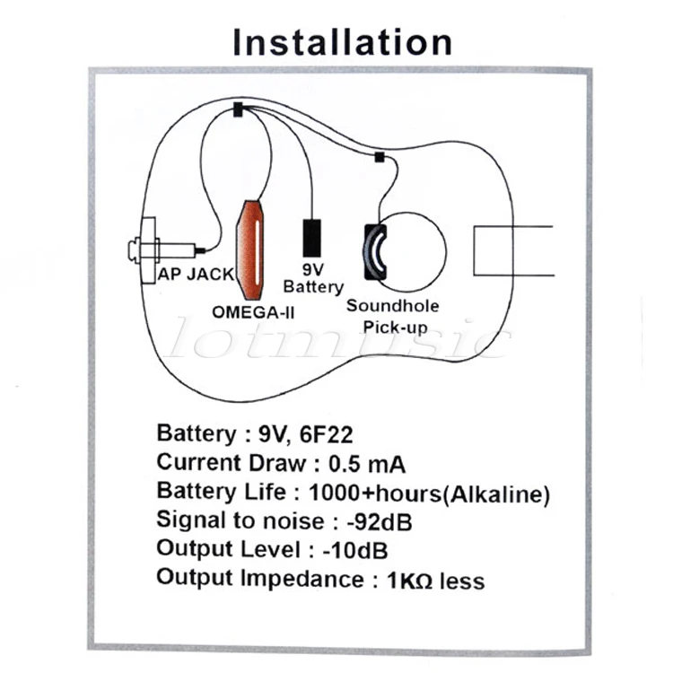 Belcat Акустическая Гитара Пикап Звук Отверстие Частей Аксессуары Черный с Piezo