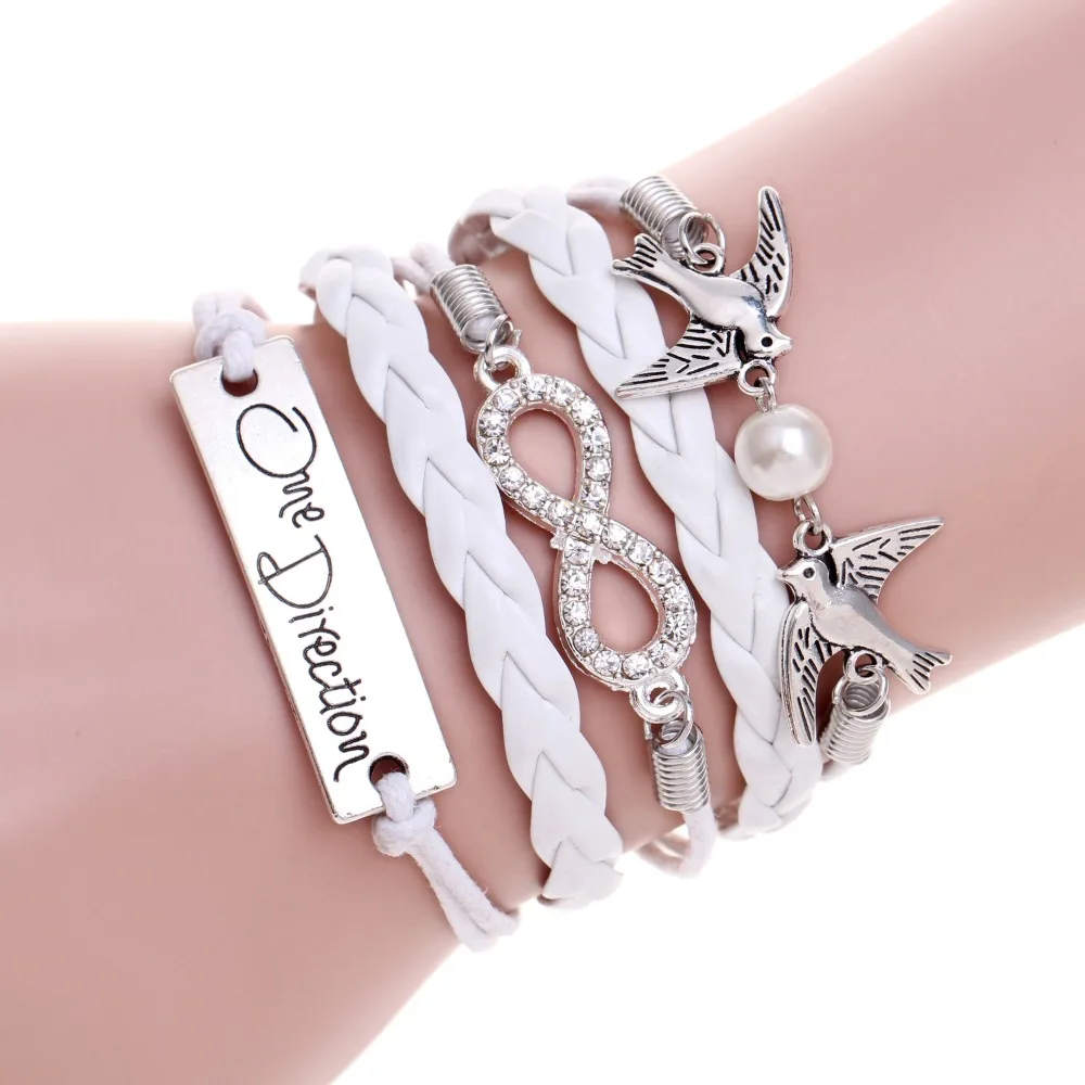 2016 новая мода многослойный счастливый Кристалл Бесконечность Символ Шарм