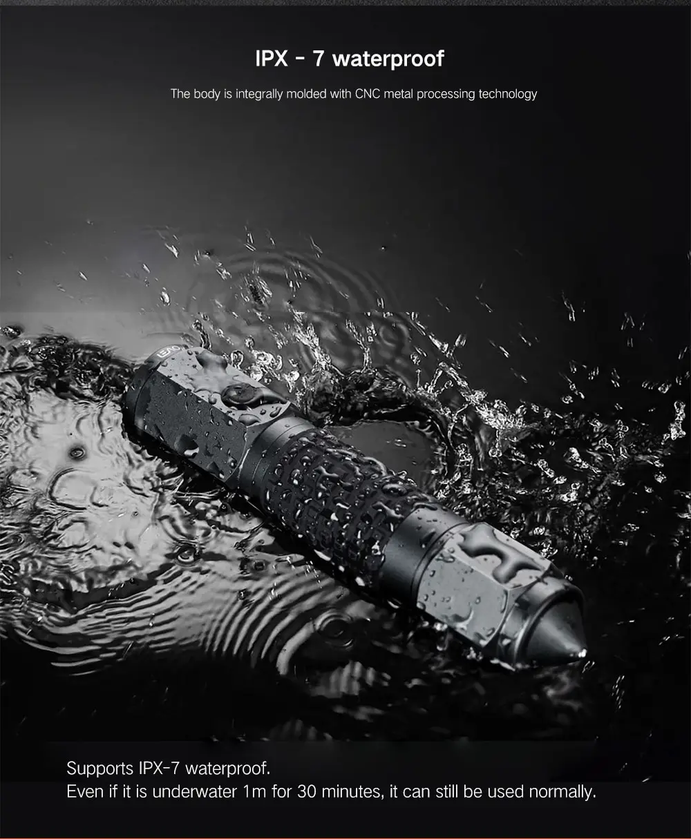 Xiaomi LEAO фонарик из титанового сплава, водонепроницаемый фонарь, Автомобильный аварийный резак, стекло, окно, разбивание, молоток безопасности, для улицы
