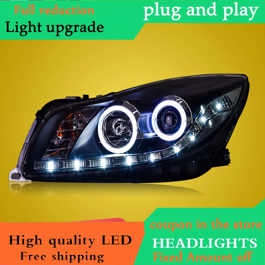 Автомобильный Стайлинг для Buick Regal светодиодные фары для Opel Insignia Головной фонарь Angel eye led DRL передний свет Биксеноновые линзы Xenon HID комплект