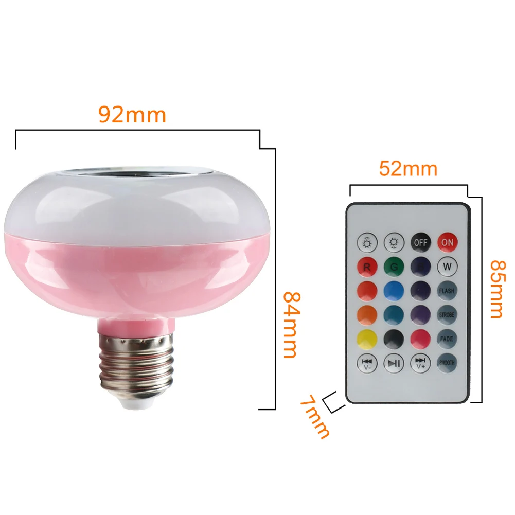 Миниатюрная светодиодная беспроводная музыкальная лампа RGBW E27 с Bluetooth 100 240 В