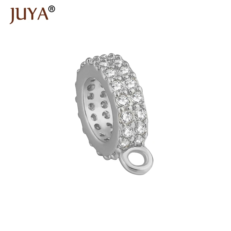 4pcs silver color Бейл,бейлы,Бейл для подвески, бейл для браслетов, цепочек, инкрустация циркониями, материал медь, 10 штук, фурнитура для украшений,ручная работа - Цвет: 4pcs silver color