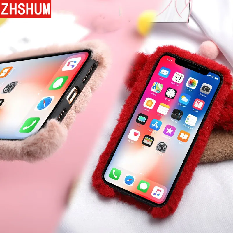 3D милый плюшевый чехол со Свинкой для Iphone XS MAX XR X 8 7 Plus 6s 6 милая игрушка