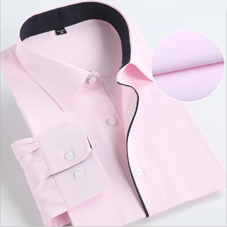 Город класса мужская одежда Slim Fit Рубашки для мальчиков Бизнес с длинным рукавом Для мужчин рубашка Camisas Para Hombre стирка и носить удобную 1901 - Цвет: Pink 1901-6