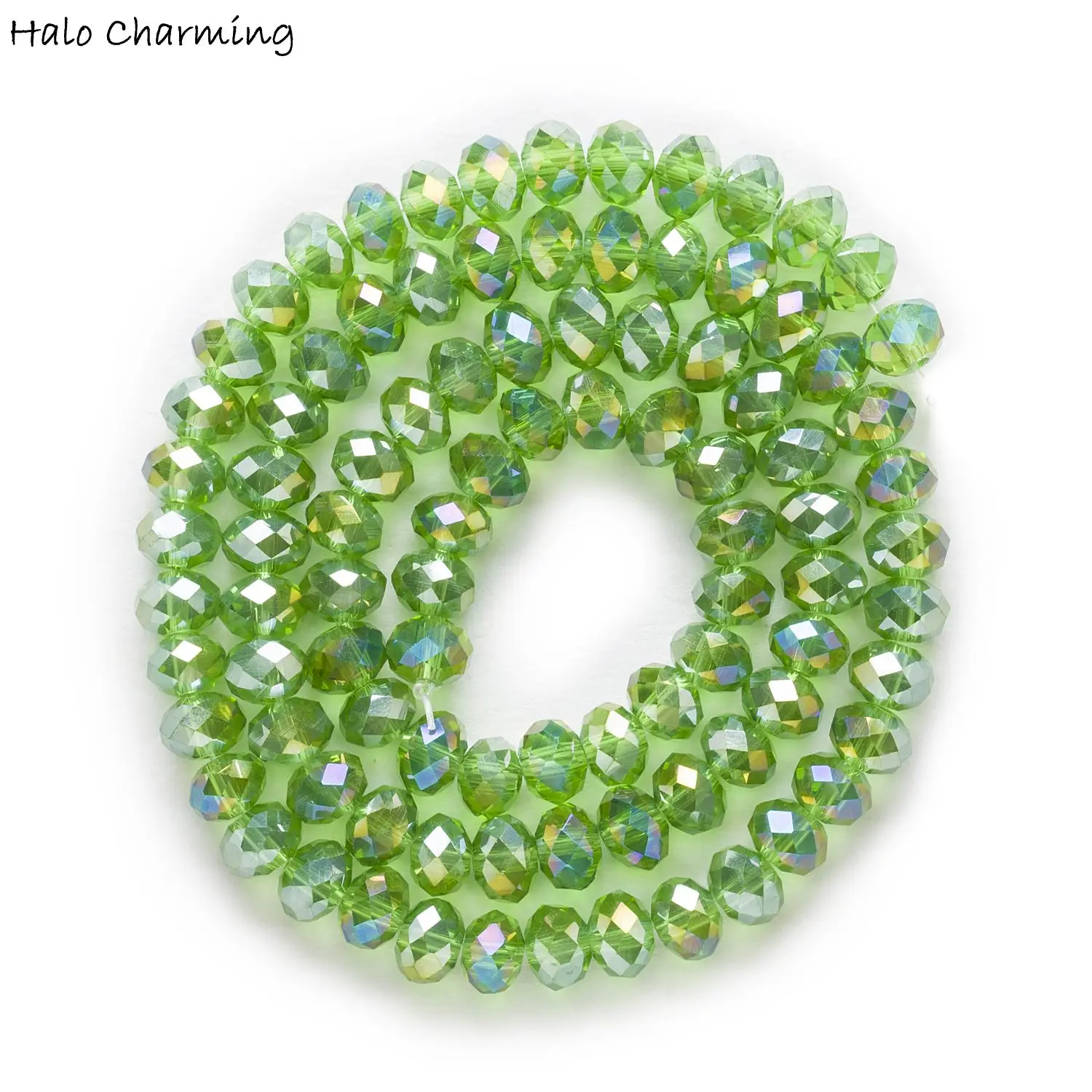 50 шт. светло зеленые кристальные стеклянные бусины цвета AB с гранями 4 8 мм|faceted