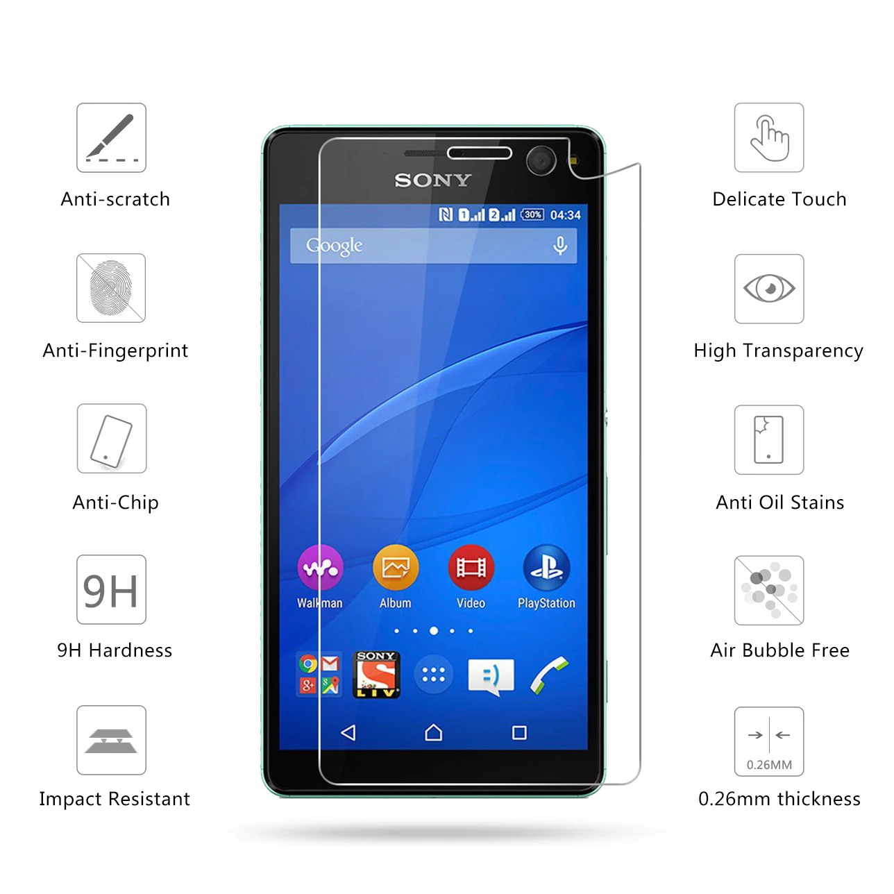 2 шт./партия 2.5D 0 26 мм 9H Премиум Закаленное стекло для Sony Xperia C4 двойной протектор