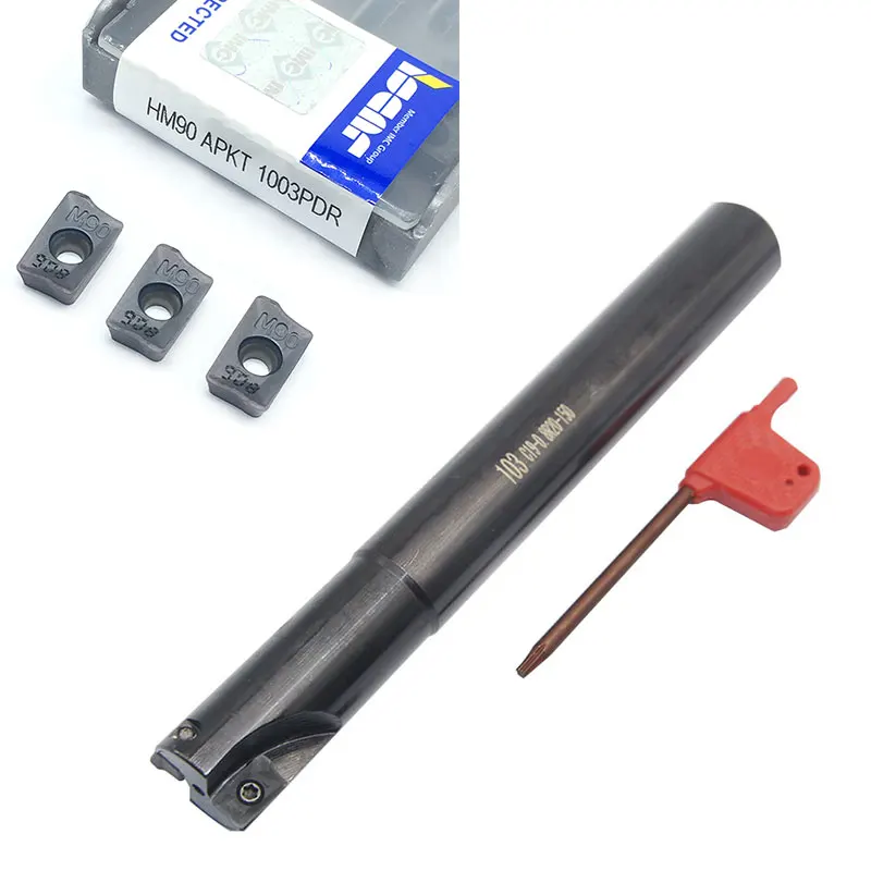 10 шт. APKT1003 PDR IC908 твердосплавная вставка+ 1 шт. 103 C19 0.8R20 150 держатель фрезы мельница с ЧПУ Инструменты наплечный резак APKT 1003
