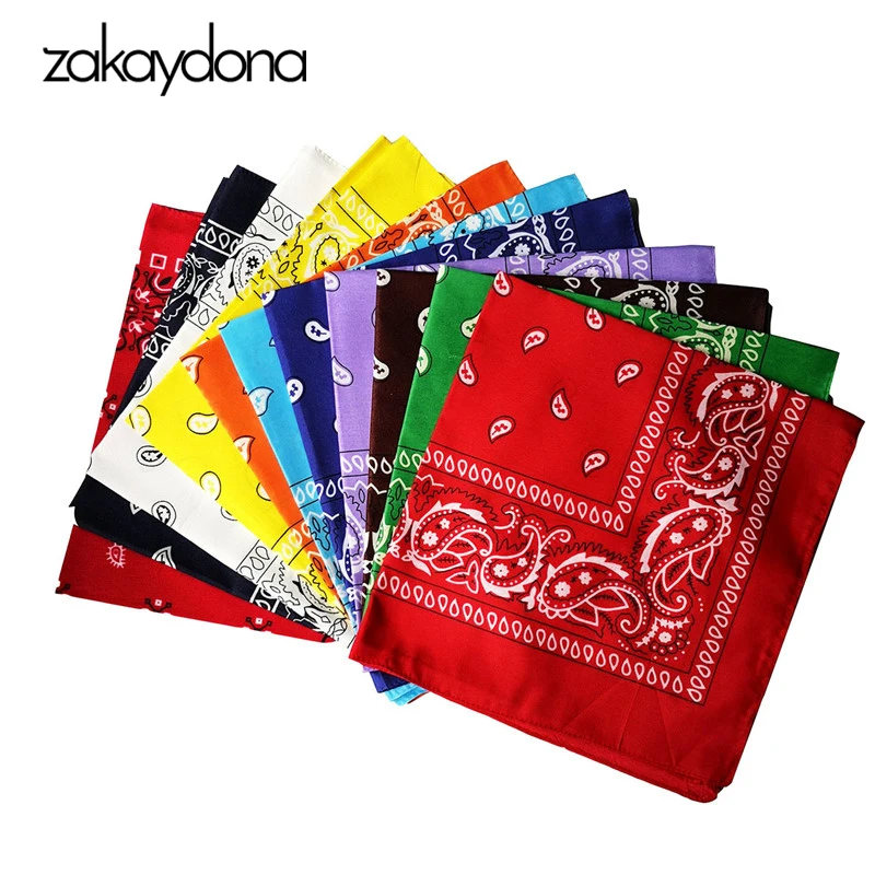 Zakaydona хлопковые банданы для мужчин хип хоп браслет Пейсли печати шарфы женский
