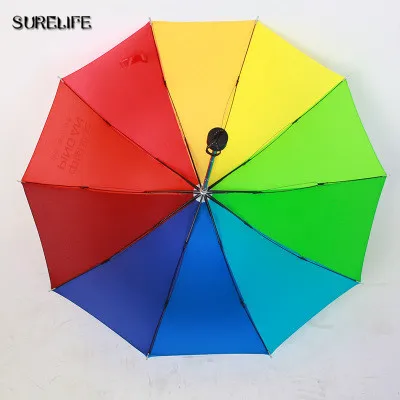 Большой складывающийся в три раза зонт с защитой от дождя и УФ-лучей для женщин