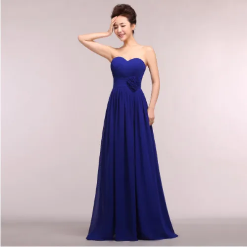 royal purple long Милая платья невесты с плеча шифон цветок плиссированные талии Vestido де Madrinha де Casamento лонго платье ну вечеринку выпускные платья romantic платья для подружек невесты платье подружек невесты - Цвет: royal purple long