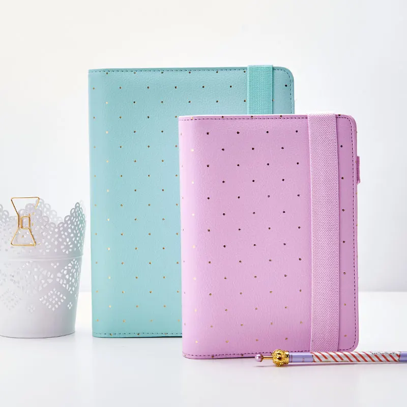 2020 Lovedoki Dokibook блокнот планировщик А6 синий мятный золотистый в горошек 6 колец