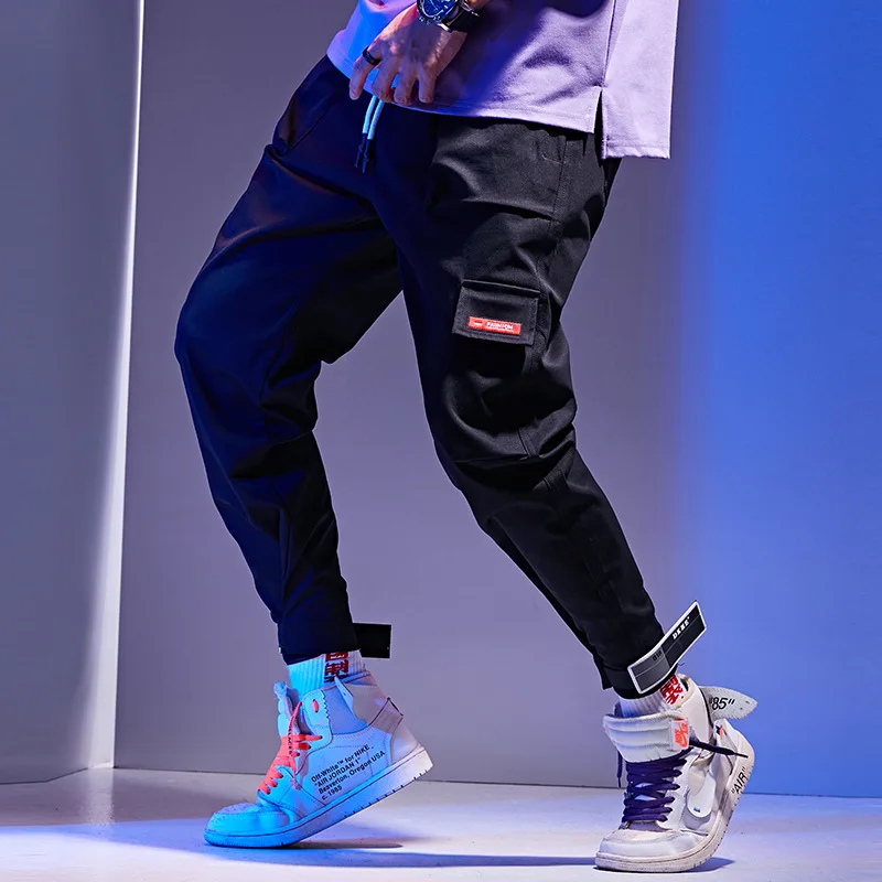 Брюки джоггеры WM02 мужские с большими карманами повседневные штаны султанки в