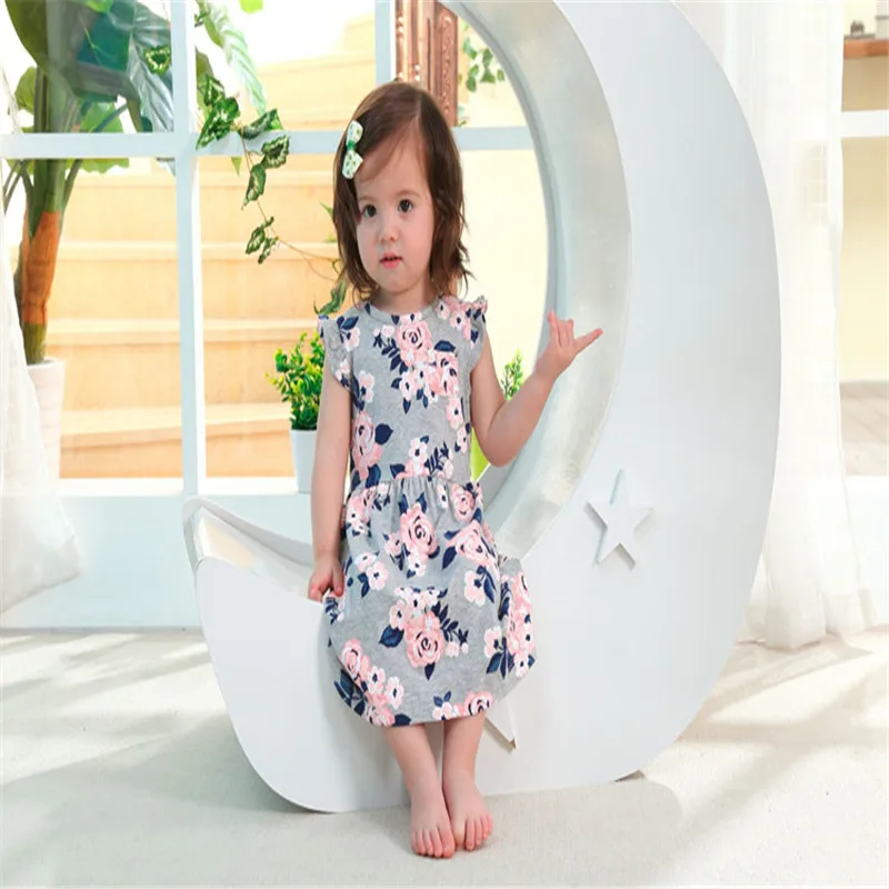 2016 новое Брендовое платье для маленьких девочек одежда без рукавов Летнее