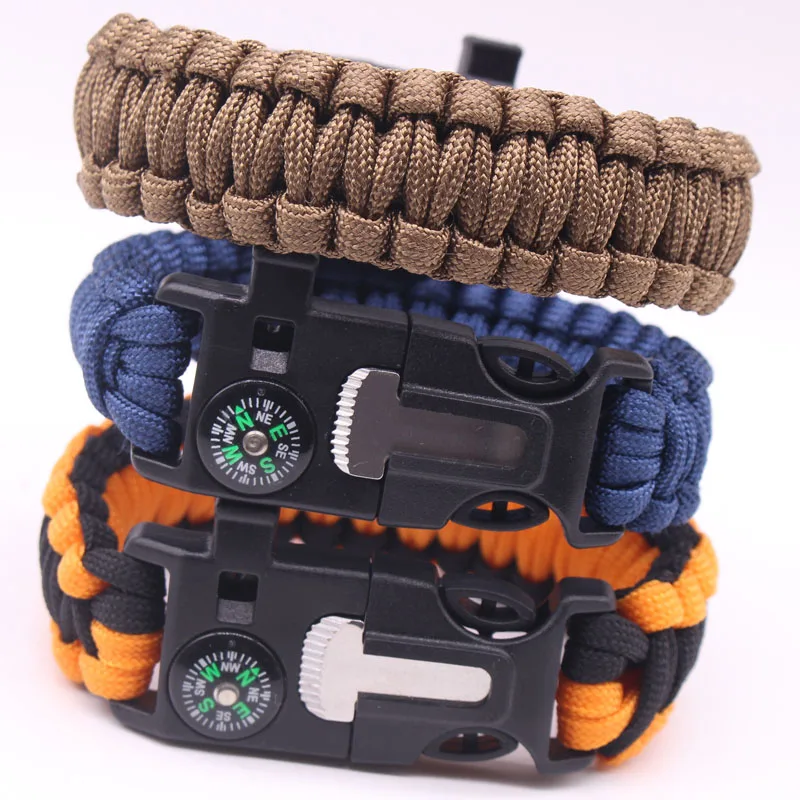 Surival Paracord браслет Для мужчин Открытый Отдых оборудовать t тканые парашют плетеной