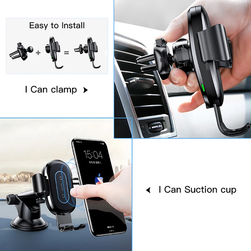 baseus gravity car holder wireless charger for iphone x samsung s10 s9 s8 mobile phone qi wireless charger fast wireless charger free global shipping