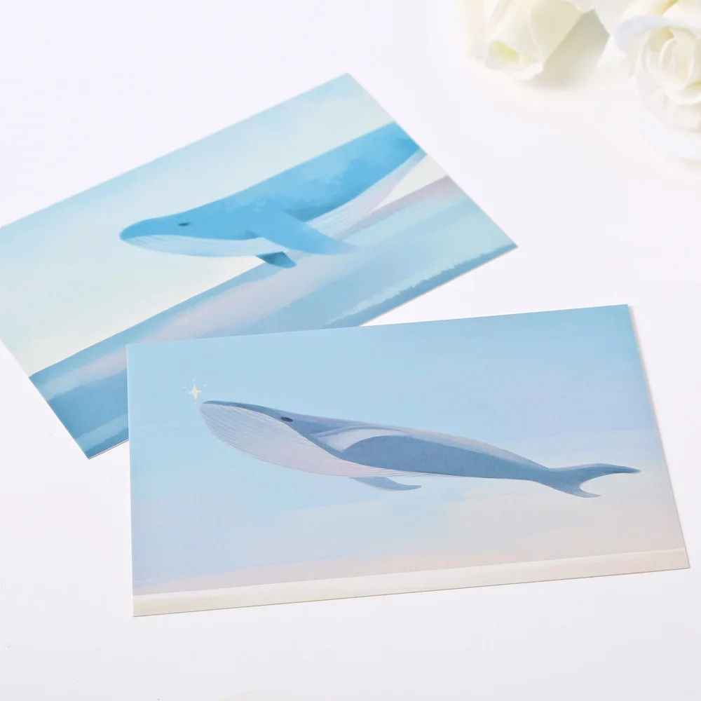 Поздравительная открытка LOMO с изображением Кита острова синего океана