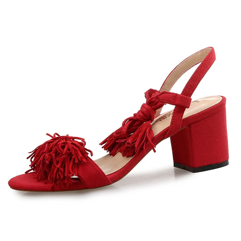  Для женщин лето 2018 новые с бахромой крест Галстуки грубые сандалии рот рыбы 515 |