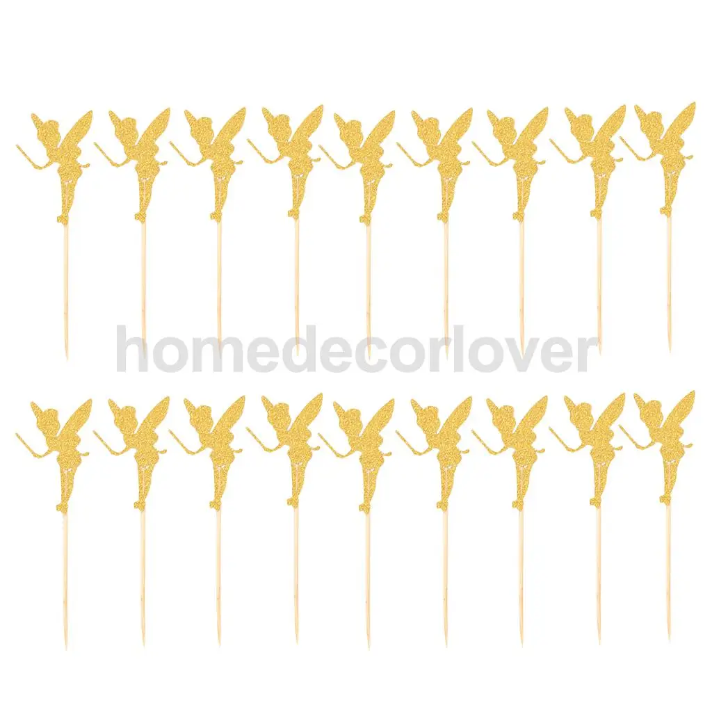 20 шт. Блестящий бумажный Ангел Фея торт Топпер палочка Свадебная вечеринка