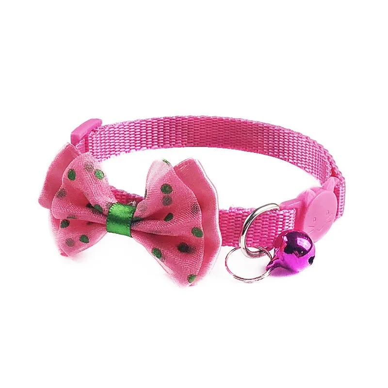 Pet Puppy Dog галстук-бабочка для кота галстук-ошейник с колокольчиком маленький питомец в горошек галстук-бабочка Регулируемый ломающийся нейлоновый ремень аксессуары для ухода за животными