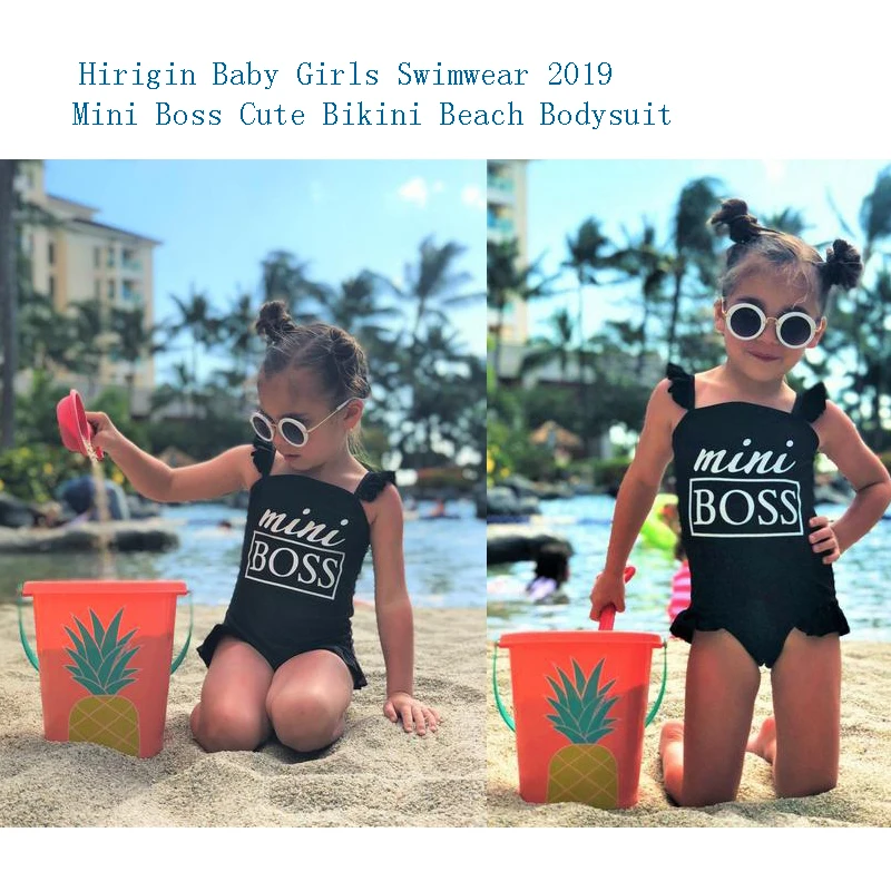 Hirigin милые для маленьких девочек Плавание одежда 2019 новый и надписью Mini Boss Одна