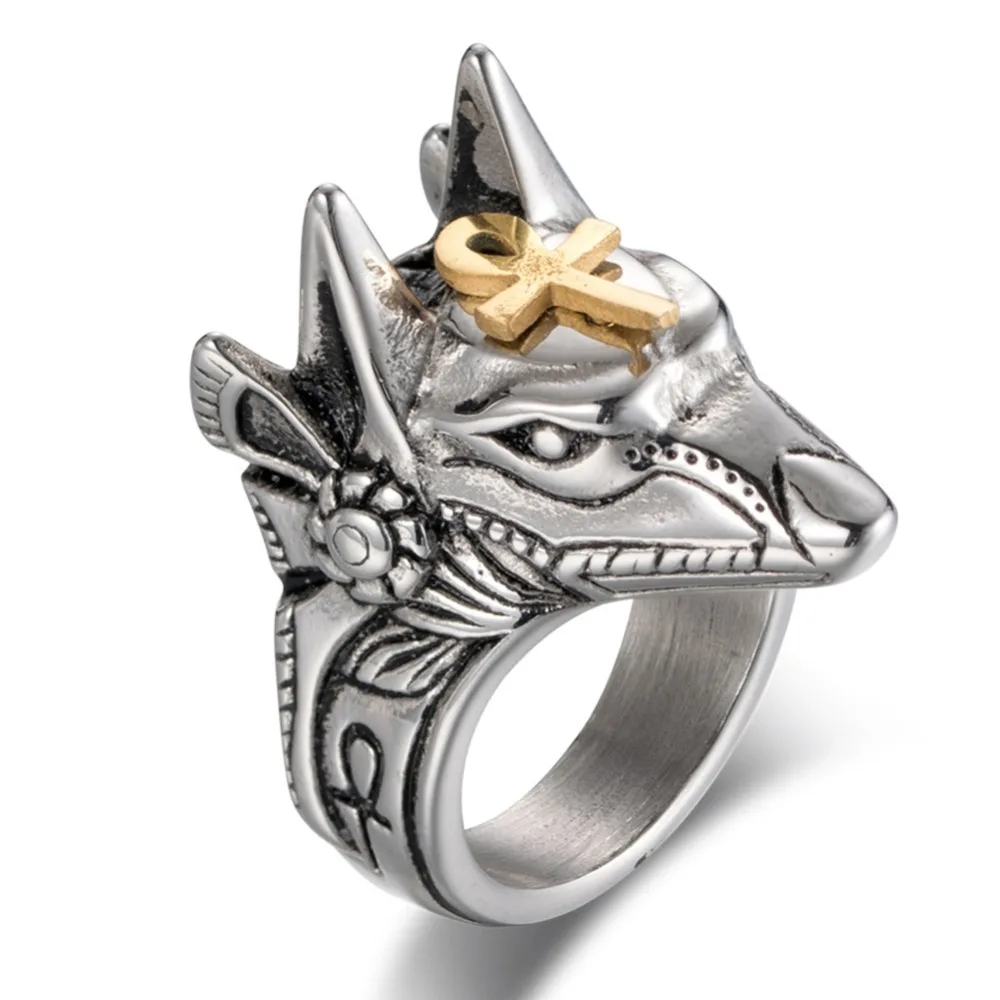IMIXLOT Size 7-12 Fashion Jewely Vintage Charm Wolf Head Ring Punk Titanium Steel Finger Rings For Men Gift | Украшения и