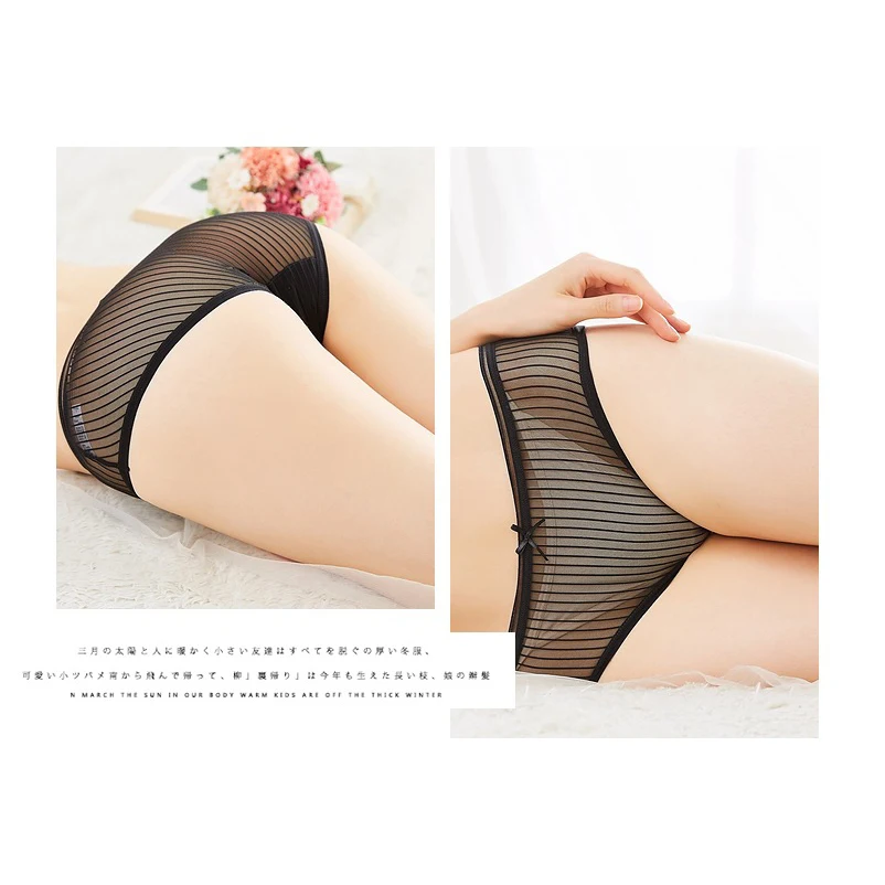 Женские кружевные трусики удобные дышащие хлопковые сетчатые с низкой