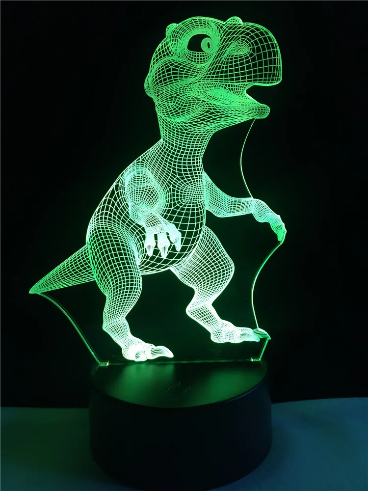 3d-лампа в виде животного маленький динозавр светодиодная подсветильник ка USB
