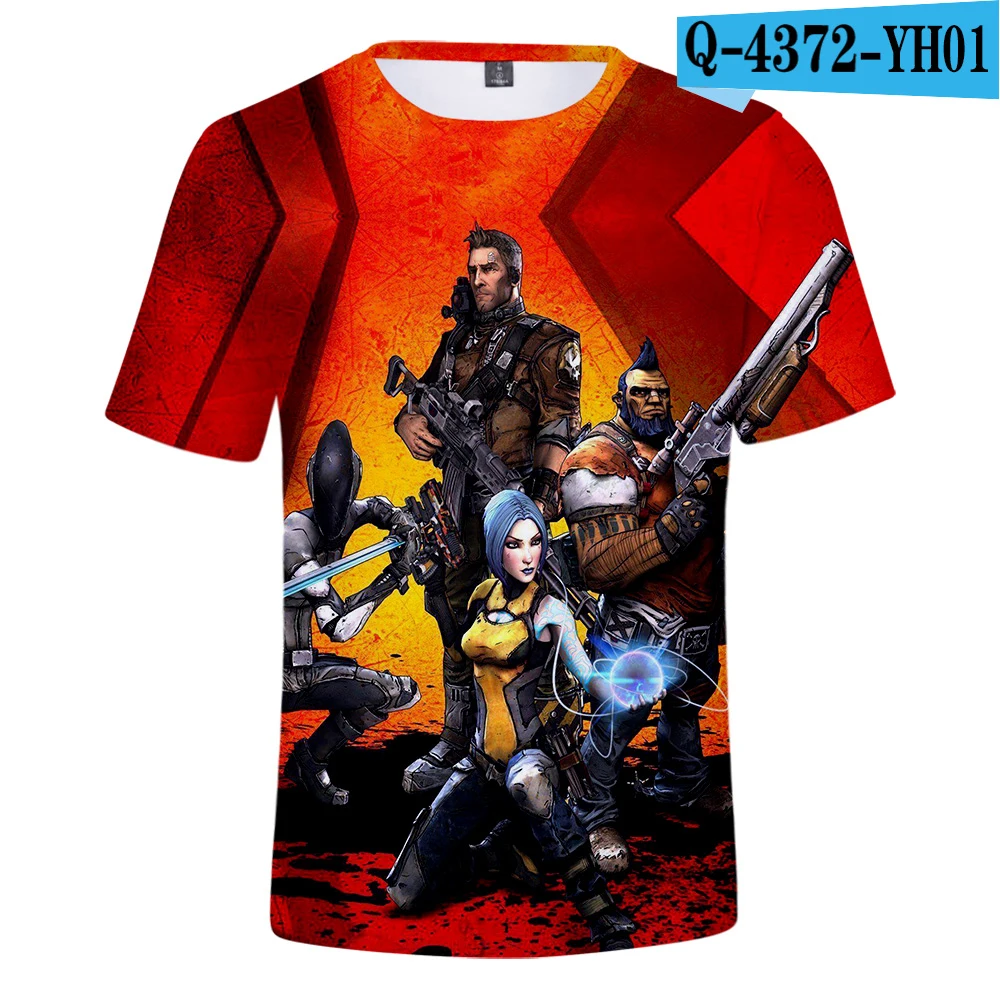 Лидер продаж Игра Borderlands 3 3D футболка модные летние детские костюмы с короткими рукавами футболка для отдыха 3D с цифровым принтом Новинка класса «Люкс», в стиле Харадзюку - Цвет: 1