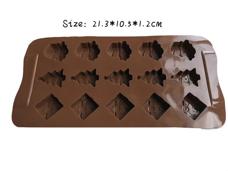 Food Grade 15 series silicone chocolate mold Cake Christmas tree Santa Claus head handmade soap | Дом и сад