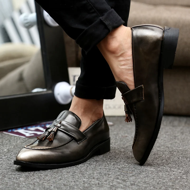 WOLF WHO Classic Men Shoes Breathable Comfortable Men Loafers Luxury Brand Men Dress Shoes For Wedding Dating Men's Flats X-199
