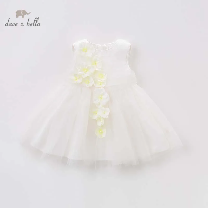 Dave bella/платье принцессы для маленьких девочек Детская летняя одежда с цветочным