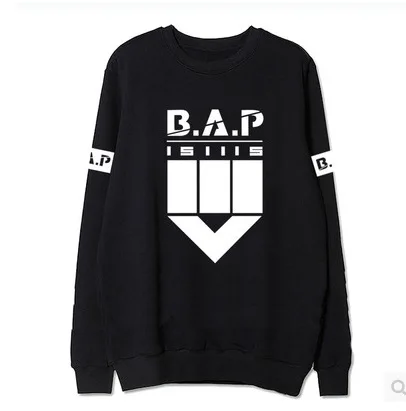 Модные худи kpop bap b.a.p с принтом матрицы Осень зима Модный пуловер круглым вырезом