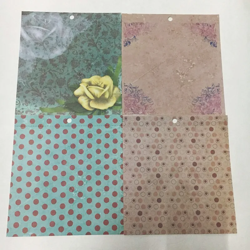 6 дюймов 18 листов Ретро Цветочный Узор в горошек бумага для скрапбукинга оригами