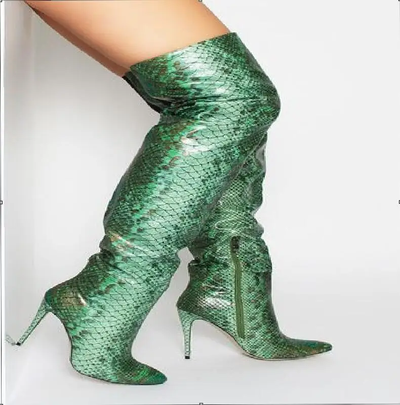 Новые популярные вечерние Сапоги выше колена из PU искусственной кожи разных