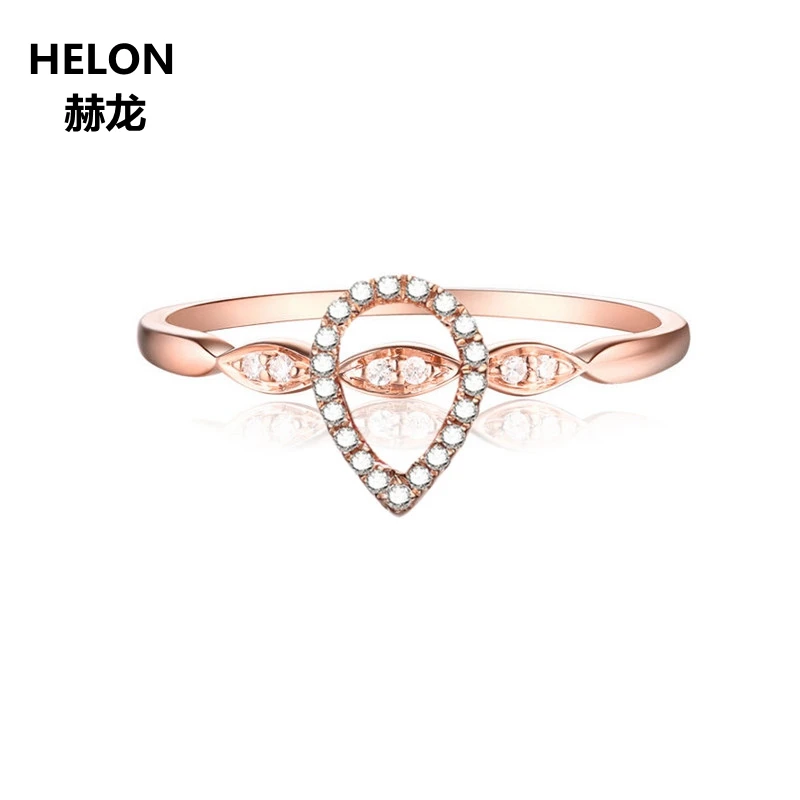 

0.15ct SI/H Natural Diamonds Engagement Ring Solid 14k Rose Gold Women Wedding Ring Anniversary Party Birtday Jewelry Gift