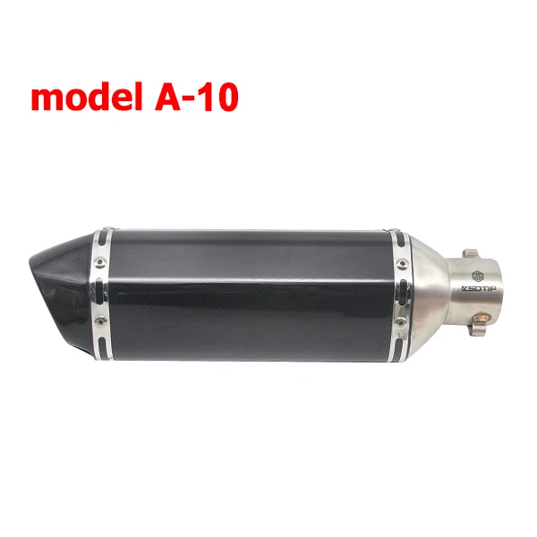 model A-10 ZS гоночный Универсальный мотоциклетный выхлоп модифицированный Akrapovic выхлоп глушитель FZ6 CBR250 CB600 MT07 ATV Dirt Pit Bike выхлоп - Цвет: model A-10