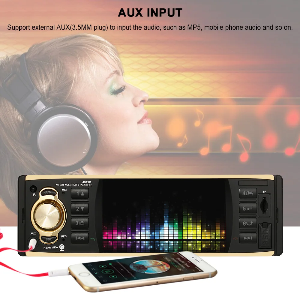 Автомагнитола 1Din MP5 плеер 4 1 дюйма TFT HD мультимедийные развлечения BT USB/TF FM Aux вход