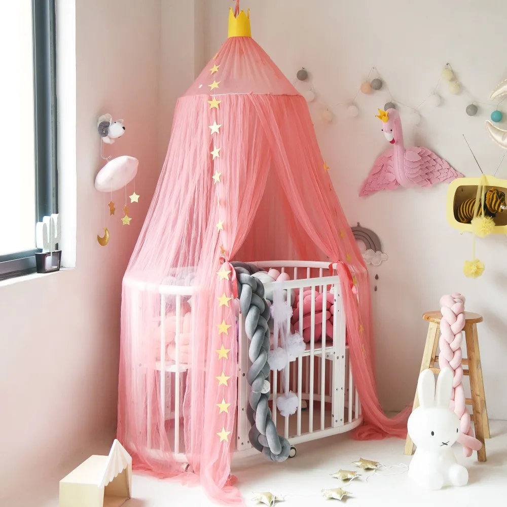 Детский навес круглая москитная сетка для мальчиков и девочек кровать принцессы