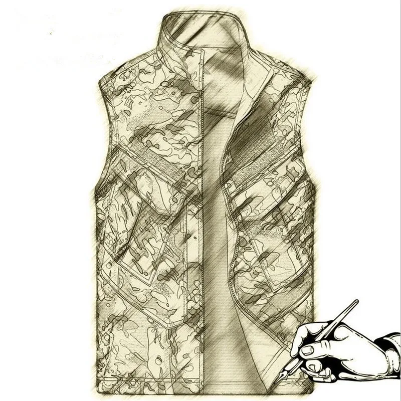

TUWILD Men's Army tactical combat sleeveless jacket vest outdoor shark skin soft shell waterproof double-sided hunting vest