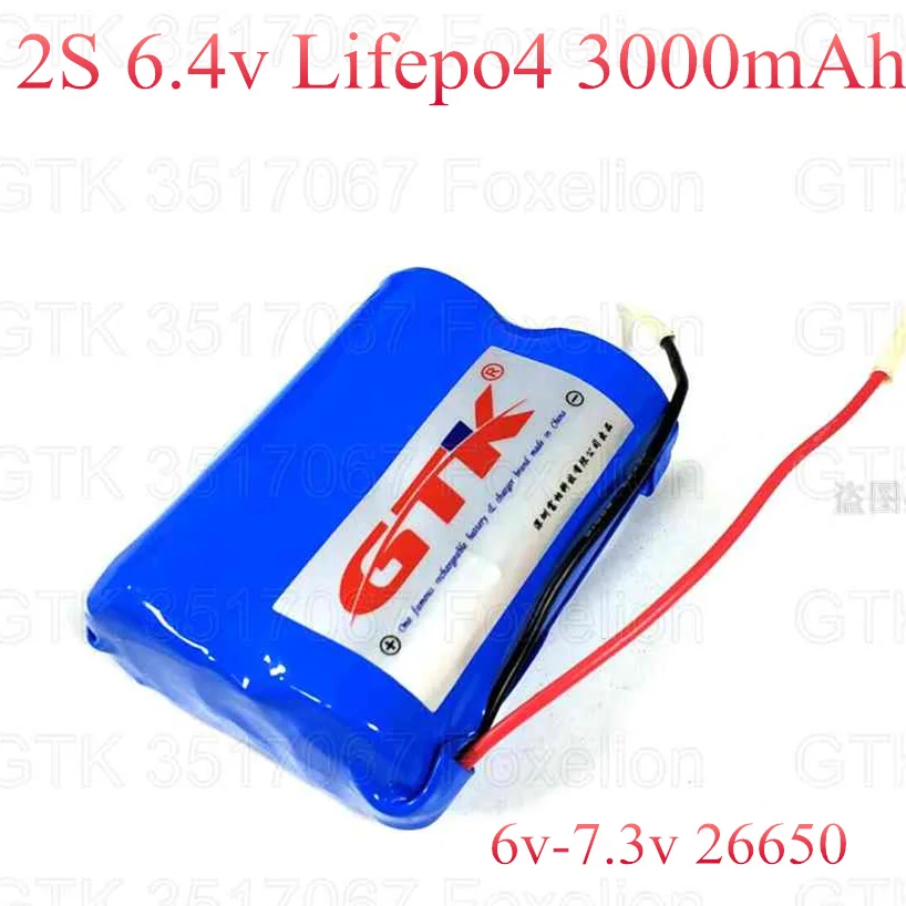 Аккумуляторная батарея с реальной емкостью Lifepo4 2S 6 4 В 26650 3000 мАч печатной платой в