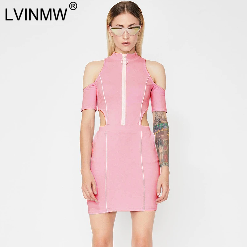 Фото LVINMW пикантные трикотажные Кнопка глубоким v образным вырезом Bodycon платье 2019 Лето LVINMW пикантные трикотажные Кнопка глубоким v образным вырезом Bodycon платье 2019 Лето